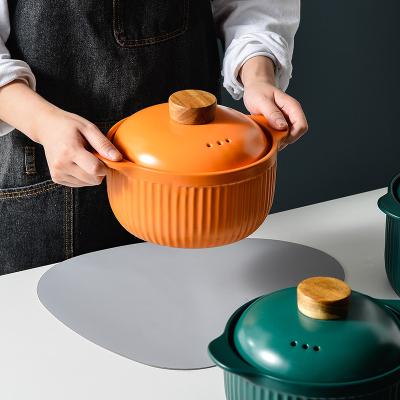 China Sustainable Hot Selling Amazon Cookware Rice Insulation Ceramic Pot Casserole Ceramic Hot Pot for sale