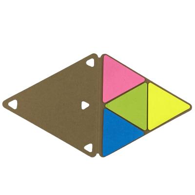 China Self Adhesive Custom Reusable Triangle Shape Book Office School Pastel Color Palette Sticky Notes Pad for sale