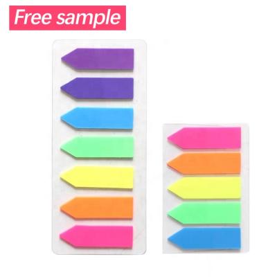 China Customized Eco-friendly plastic removable sticky note colorful transparent PET self-adhesive marker sticky notes for sale