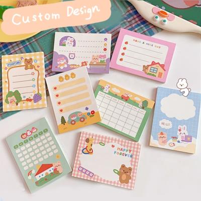 China Mini Self Adhesive Kawaii Stickers Notebook Program Custom Printing Memo Pads for sale