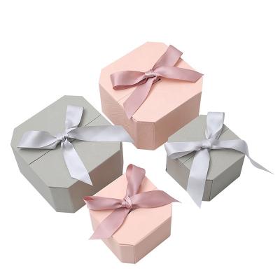 China Handmade Customized Premium Folding Cardboard Box Packaging Folding Flat Ribbon Wedding Gift Boxes for sale