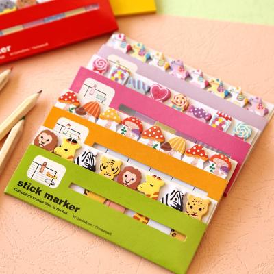 China Creative Customized Self Adhesive Kawaii Cartoon Page Index Labels Die Cut Sticky Notes In Different Shapes for sale