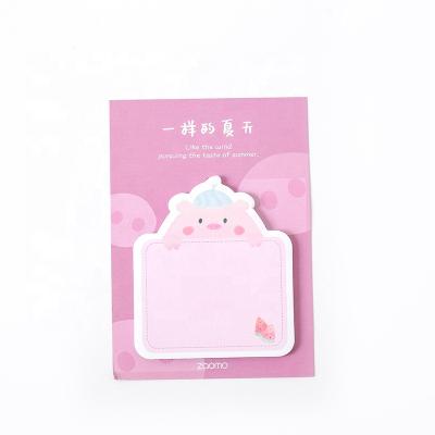 China Cute novelty design self adhesive kawaii memo pad daily custom die cut sticky notes with logo for sale