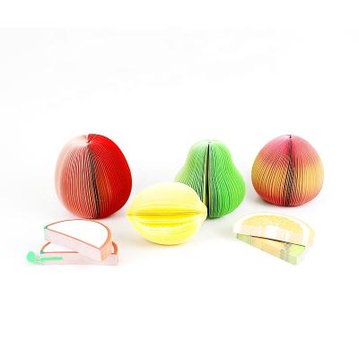 China Creative Funny Design 3D Fruit Shape Different Loose Leaf Customized Sticky Note Pads for sale