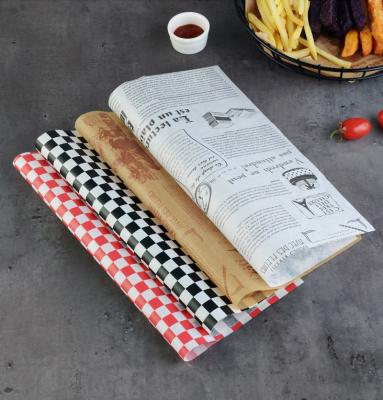 China Interfolded Burger Food Biodegradable Greaseproof Wax Coated Wrapping Deli To Wrap Paper for sale