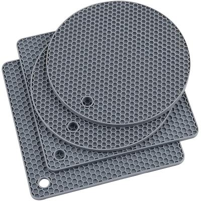 China Wholesale Heat-Resistant Silicone Honeycomb Mat/Honeycomb Pad Pot Bowl Holder Tripod Stand Mat Viable for sale