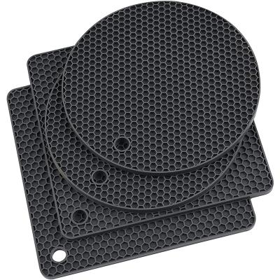 China Durable Heat Resistant Non Slip Coaster Mat Silicone Rubber Plastic Dining Table Pad for sale