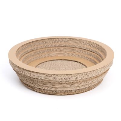 China Viable Cat Claw Plate Bowl Cat Claw Machine Corrugated Large Size Pet Scratch Board Paper Mat for sale