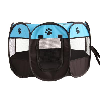 China Newleader Breathable Huisdier Kooi Printed Oxford Cloth Colorful Animal Outdoor Collapsible Pet Cages for sale