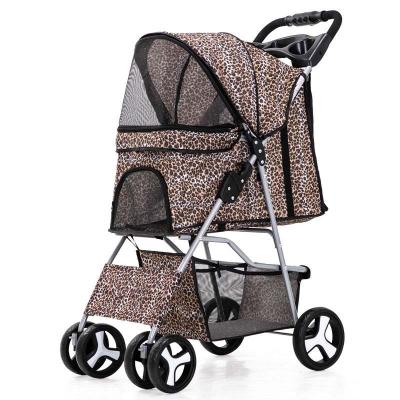 China Sale Carrinho De Animais Printed Viable Hot Skylights Are Removable And Folding Pet Stroller For Outdoor Pet for sale