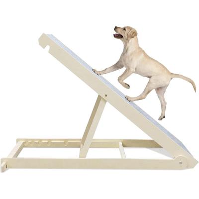 China Sustainable Folding Pet Climbing Ladder Cat Large Dog Climbing Ladder Wooden Car Ladder Steps Ramp for sale