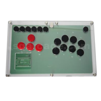 China Programmable Button All Mixbox Buttons Style Arcade Game Console Joystick Fight Stick Game Controller For PC OBSF-24 30 Buttons Transparent for sale