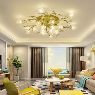 China Surface Mounted Cheap Decorative Iron Star Circular Glass Ceiling Lamp Gold Ceiling Lights for sale