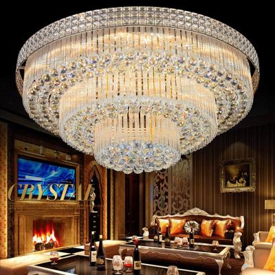 China Modern Design CRA06 Chrome Steel Modern Design Stainless Flush Shine Led Lamp Corridor Surface Mounted Round Crystal K9 Ceiling Lights for sale