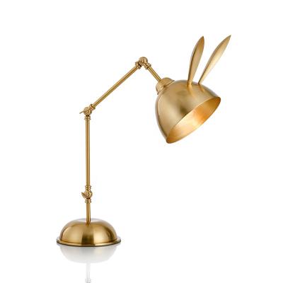 China Modern Hot Sale Manufacturer Rabbit Ears Iron Art Desk Lamp Brass Table Lamp for sale