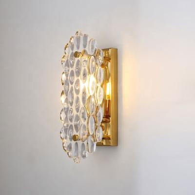 China Modern Wall Light Reading Hotel Crystal Wall Lamp With Iron Base Light for sale