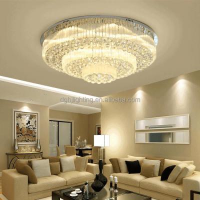 China Modern Custom Kitchen Bedroom Living Room Dongguan Hongjin Hotel Lobby Decor Crystal Led Ceiling Light for sale