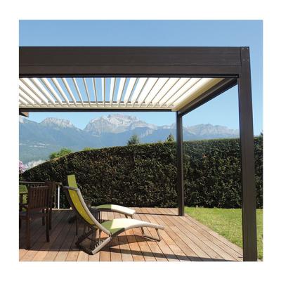 China Easily Assembled Outdoor Electric Garage Aluminum Garden Bioclimate Side Pool Pergola for sale