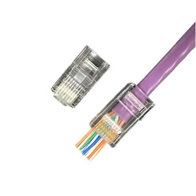 China High Quality Unshielded Networking Cable EXW Pass-Through Cat6 RJ45 Connector Easy Plug for sale