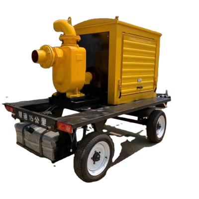 Chine High Quality Agriculture Irrigation Priming Pump Self Centrifugal Water Pump With Diesel Engine Trailer Type à vendre