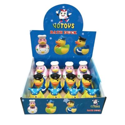 China Bath Toy Top Quality Food Grade Different Figure Duck Chef Toy Pirate Rubber Duckie for sale