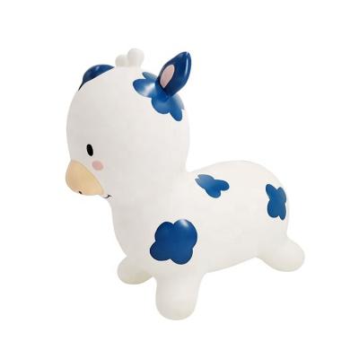 China Toy Plastic Bouncing Inflatable Inflatable Ride on Jumping Cow White Animal Blue Toys for Toddlers for sale