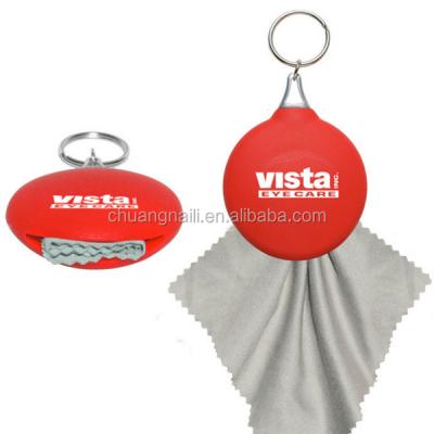 China Brand Designer Glass Microfiber Cloth Keychains for sale