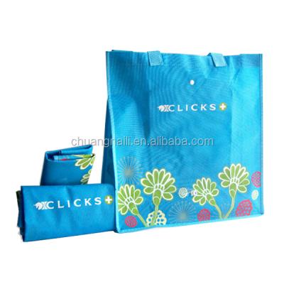 China Folding Reusable Non Woven PP Customer Bags Folding Into Wallet Style Bag for sale