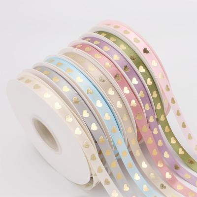 China Beautiful Love Flowers Ribbon Gift Wrapping Ribbon Cake Decorating Ribbon Factory Hot Stamping Wholesale for sale