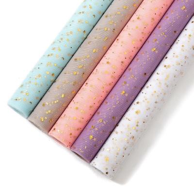 China Handmade Starmoon yarn flower wrapping gauze golden gauze 5 yards/roll Korean style flower wrapping gauze spot wholesale for sale