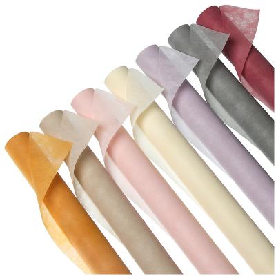 China Waterproof Soft Cotton Paper Flower Wrapping Paper Lined With Solid Color Wrapping Material Nonwoven Paper for sale