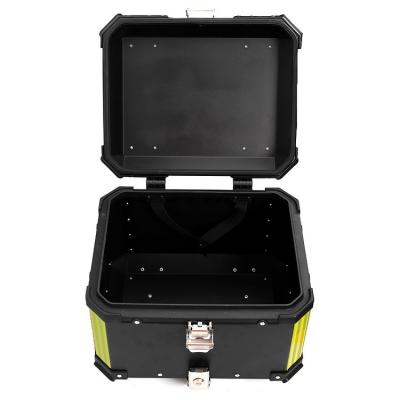 China Waterproof Motorcycle Aluminum Box Tail Case Alloy Motorcycle Carrier Scooter Top Delivery Box for sale