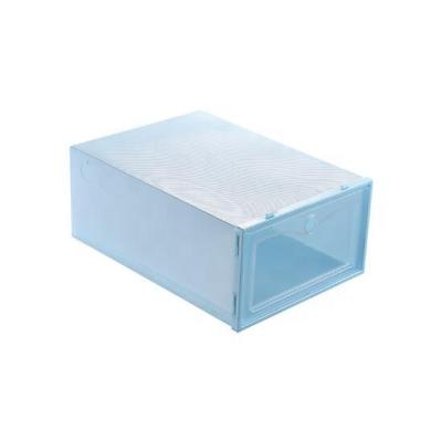 China Viable Best Quality AJ Stackable Shoe Storage Box Shoes Packing Crate Durable Plastic Shoe Storage Box for sale