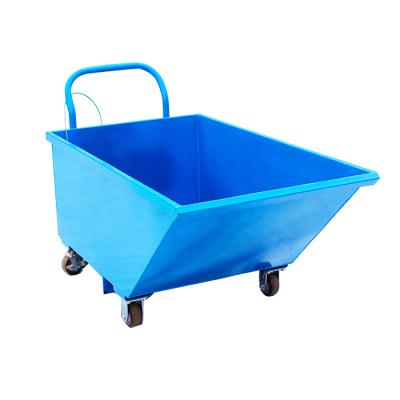 China Tow Forklift Pockets Waste Hopper Truck Portable Self Dumping Dump Steel Cart Dumping Hopper for sale