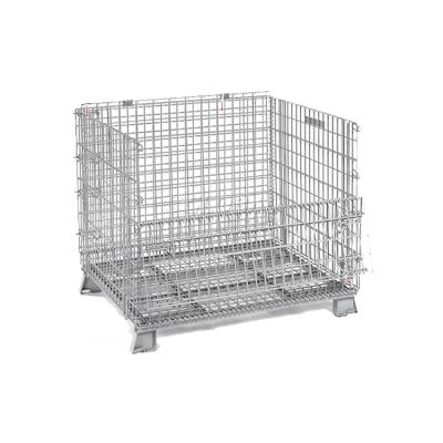 China Warehouse Workshop Wire Mesh Cage Storage Roll Steel Folding Wire Cage for sale