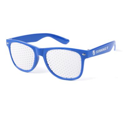 China Trendy Glasses New fashion pinhole eyelet lenses for pseudomyopia can be customized and printed logo glasses factory wholesale for sale