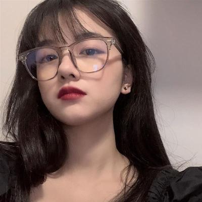 China Fashion New ultra-light round frame anti-blue glasses Korean version plain red metal riveted black frame glasses selling for sale