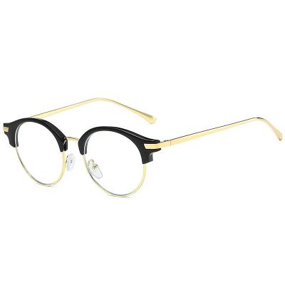 China Fashion Metal round full frame retro anti blue light myopia optical frame women eyewear men eyeglasses design eye glasses for sale