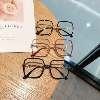 China Fashion 2021 Newest celebrity square big frame trendy wholesale myopia optical frame women eyewear men eyeglasses design eye glasses for sale