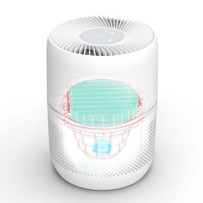 China HEPA Filter WIFI Control PM2.5 Sensor HEPA Filter Activated Carbon Portable Desktop Air Purifier for sale