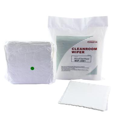 China Industrial Microfiber Cloth 160g 9*9 Laser Cut Nonwoven Microfiber Wiper Cleanroom Wipers for sale