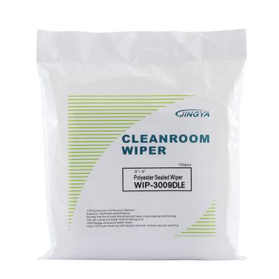 China Polyester 9x9 Laser Cutting Polyester Fiber Cleanroom Wiper Cloths Lint Free Screen Cleaning Cloths for sale