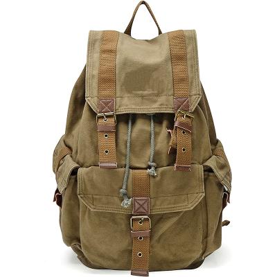 China Anti-theft Canvas Backpack Custom Vintage Increasing Travel Daypacks Laptop Backpacks Men Women Casual Satchel Satchel for sale