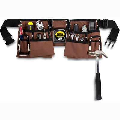 China Multifuction Tool Bags 11 Pockets Portable Custom Heavy Duty Construction Tool Belt Work Apron Holster With Buckle Premium Tool Waist Bag for sale