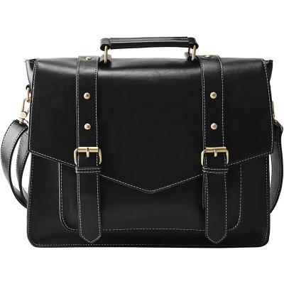 China Waterproof Factory Customized Women Vintage Leather Briefcase Messenger Bag Business Laptop Bag for sale