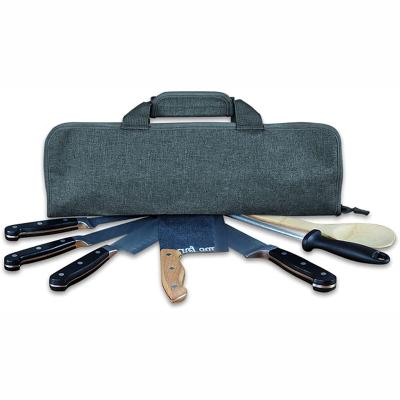 China Professional Durable 600D Canvas Chef Knife Bag Kitchen Knife Bag Scratch Proof Durable Travel Easy Carry Knife Roll Bag for sale