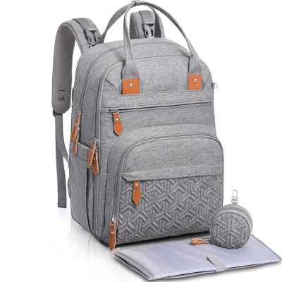 China Wholesale Custom Mummy Bag Large Capacity Water Resistant Baby Diaper Bags Waterproof Multifunctional Diaper Bag Backpack for sale