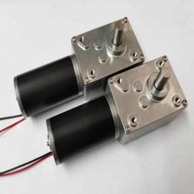 China Totally Enclosed 40*58mm High Torque 5NM 24v 10rpm 20rpm Self Locking Micro DC Worm Gear Motor for sale