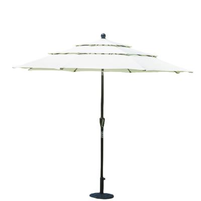 China Modern Outdoor Garden Umbrella 3 Layers Beach Restaurant Umbrella Center Pole Patio Sun Canopy Parasol Umbrella for sale