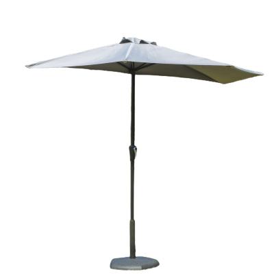 China Modern Patio Half Round Half Wall Balcony Triple Head Parasol Outdoor Garden Umbrella for sale